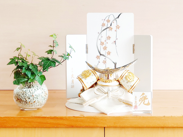 五月人形 久月 コンパクト 兜飾り 伊達政宗 おしゃれ 人形屋の桜竹 | 久月 | 01