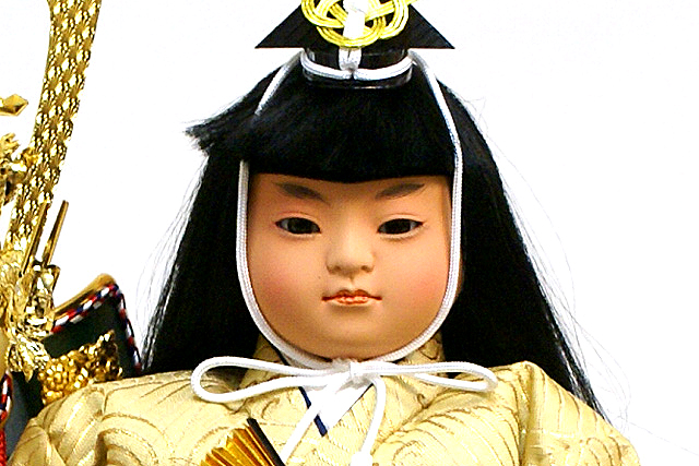 久月　五月人形 武士の姿 ガラスケース付き 久月 五月人形 ガラスケース飾り 子供大将「風神 兜差」武者人形
