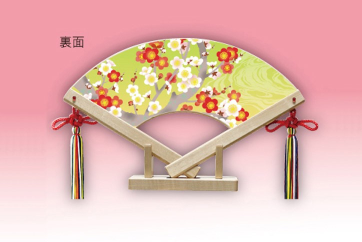 桃の節句「名入れ・家紋入れ 吉祥檜扇（はねうさぎ）【お届け約2週間】