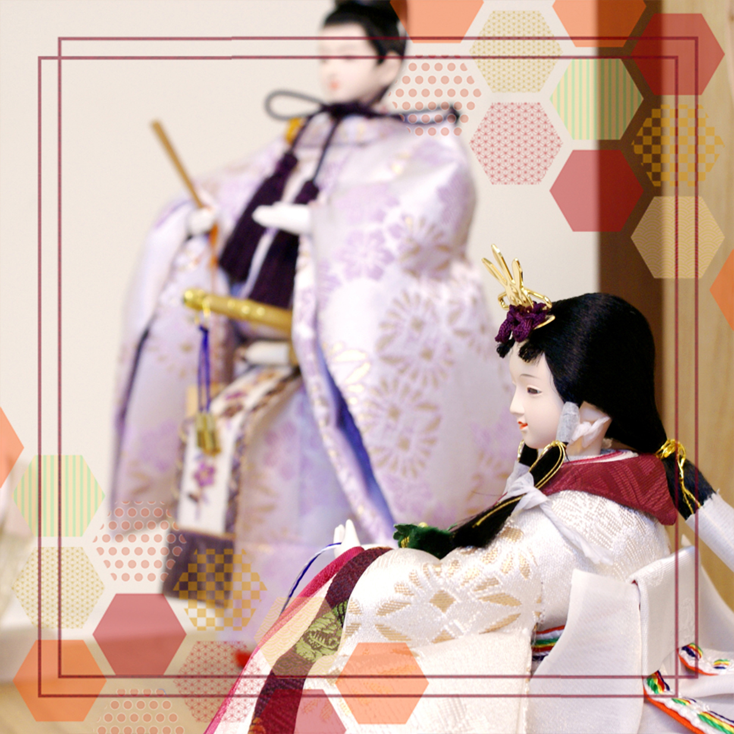 吉徳大光 雛人形 親王飾り LEDバックライト付き モダンコンパクト 605