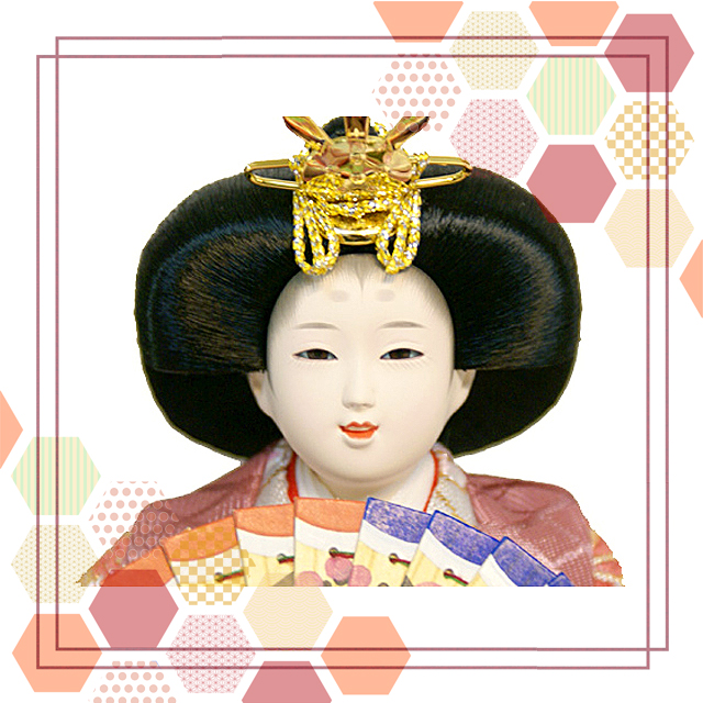 久月 雛人形 ピンク ガラスケース よろこび雛 親王 可愛い