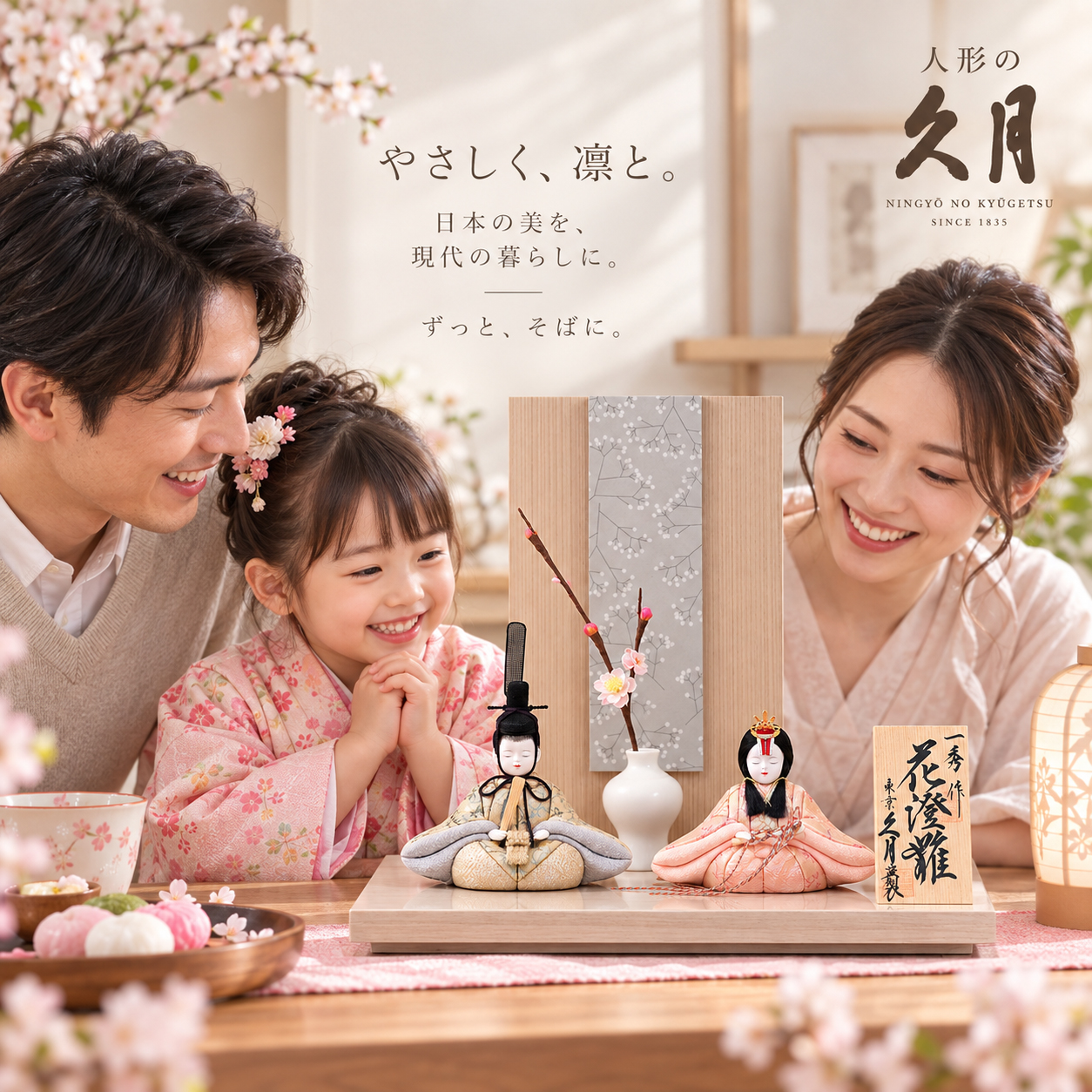 雛人形 初節句 家族