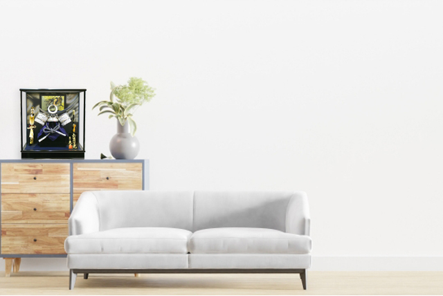 久月 五月人形 ガラスケース飾り 上杉謙信 兜 K51905 おしゃれ