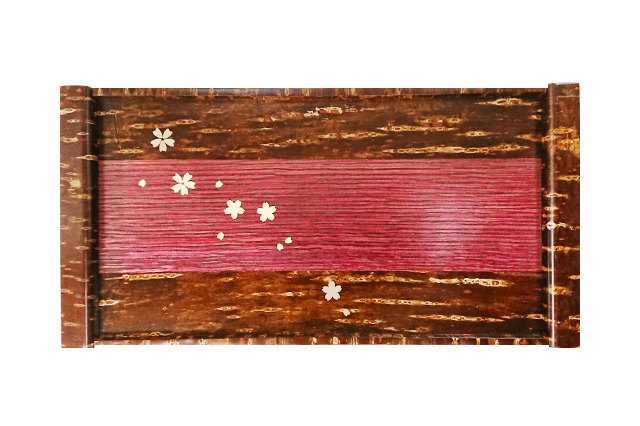 樺細工「紅桜 rectangle」トレイ 秋田 伝統工芸 桜皮細工 : 久月・吉徳