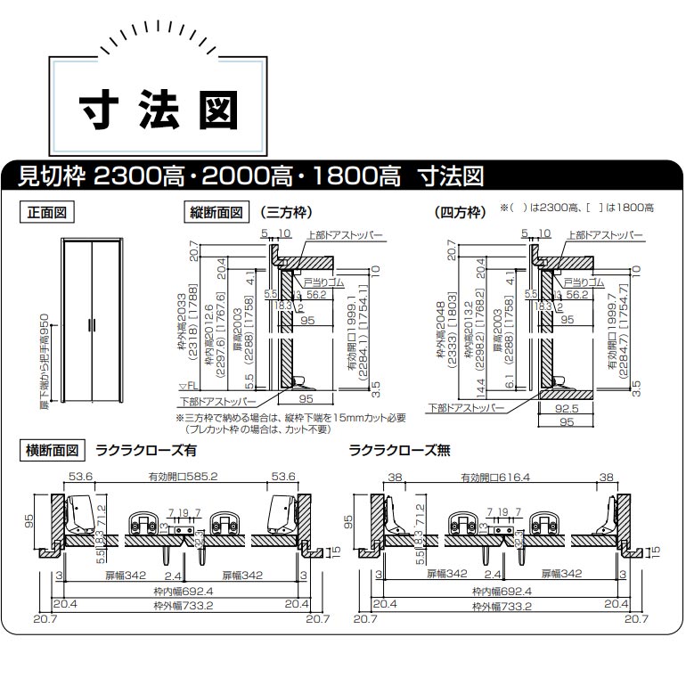 大建工業 ハピア グロス調 クローク収納 収納開き戸 ハンドル付 734幅