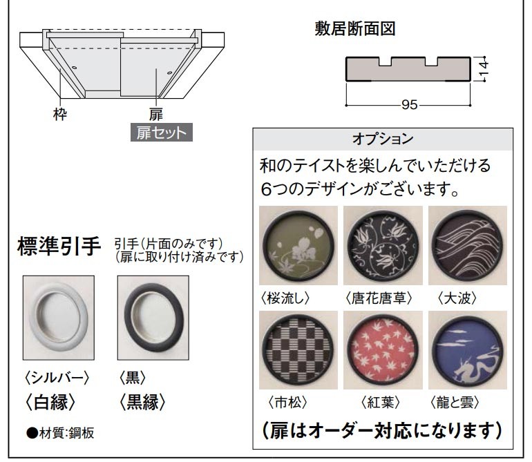 大建工業 ハピア 戸襖 引戸・引違押入用 2000高・1645幅 固定枠(四方枠