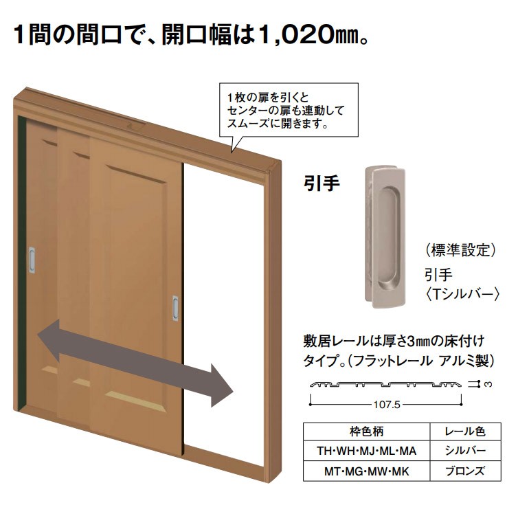 DAIKEN(大建工業) ハピア 3枚連動引戸 【デザインC4】見切枠