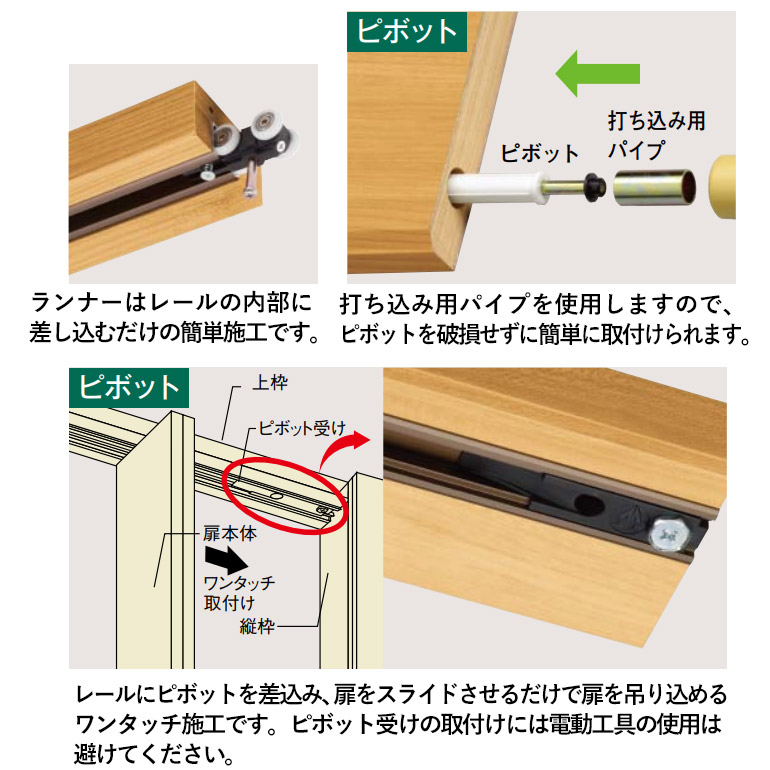 NODA(ノダ) BINOIE クローゼット【D-11型】944幅 固定枠・三方枠(直付けレール仕様) ピボット固定 : c1p-t73ad111 :  お家王国 - 通販 - Yahoo!ショッピング