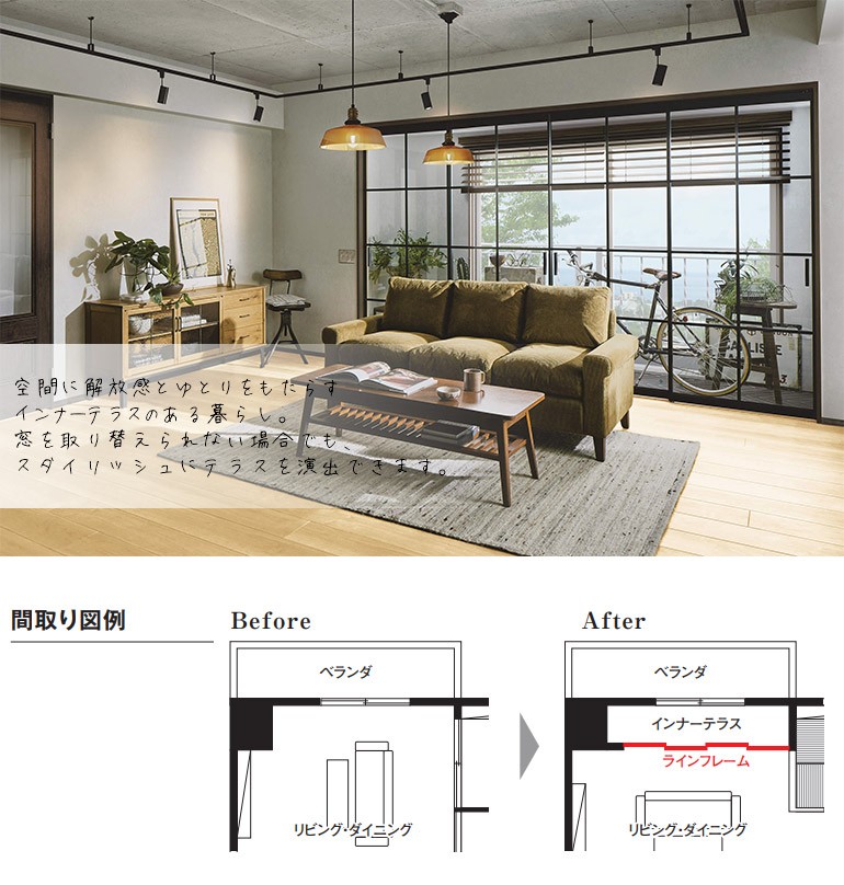 大建工業 ラインフレーム 3枚引違(下レールレス) 全面採光デザイン 8尺 : vk1h22-23 : お家王国 - 通販 - Yahoo!ショッピング