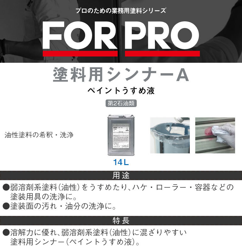 ニッペホームプロダクツ FOR PRO 塗料用シンナーA(ペイントうすめ液 