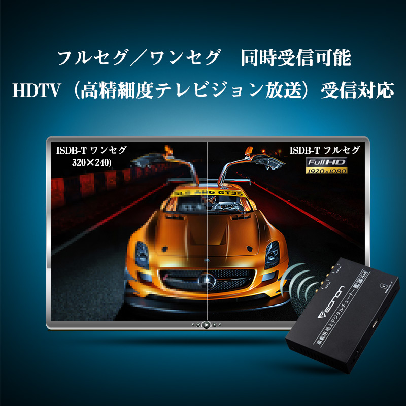 地デジチューナー HDMI フルセグ 車載 アンテナ 4X4 リモコン フルHD 高画質 フルセグチューナー フィルムアンテナ EONON V0051 送料無料 |  | 02