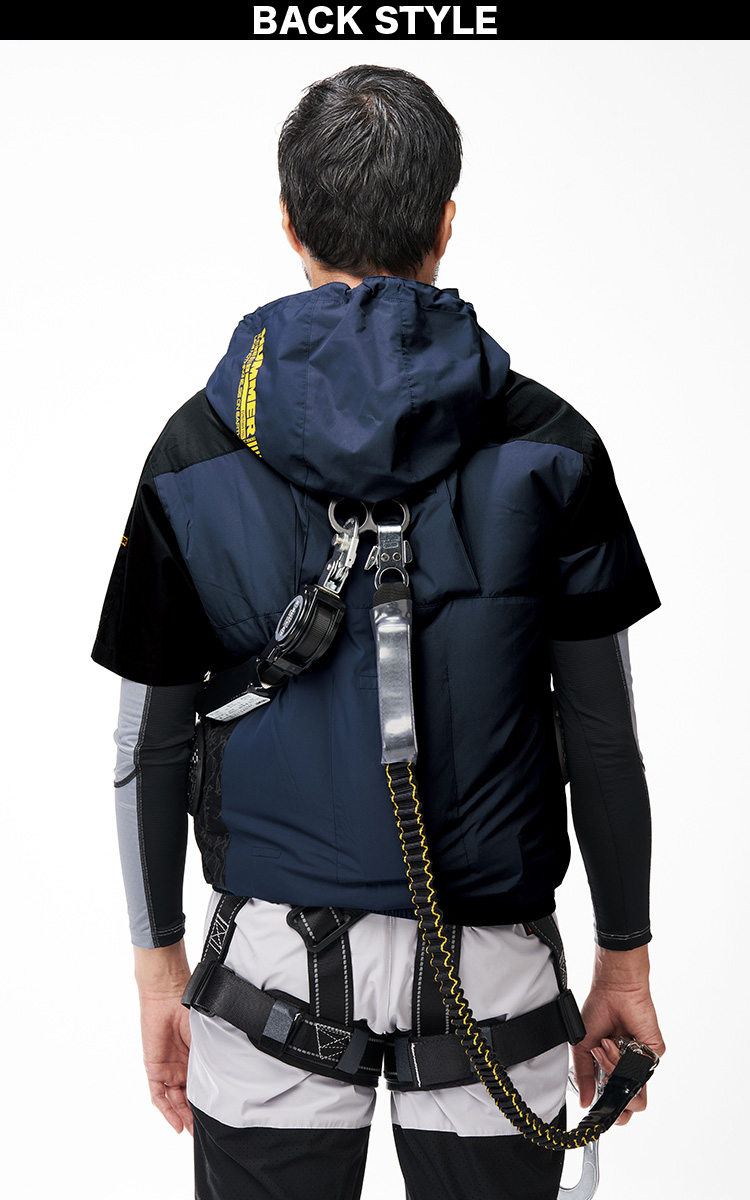 空調風神服 空調風神服チタンフード半袖 HUMMER 09905 日本製24V