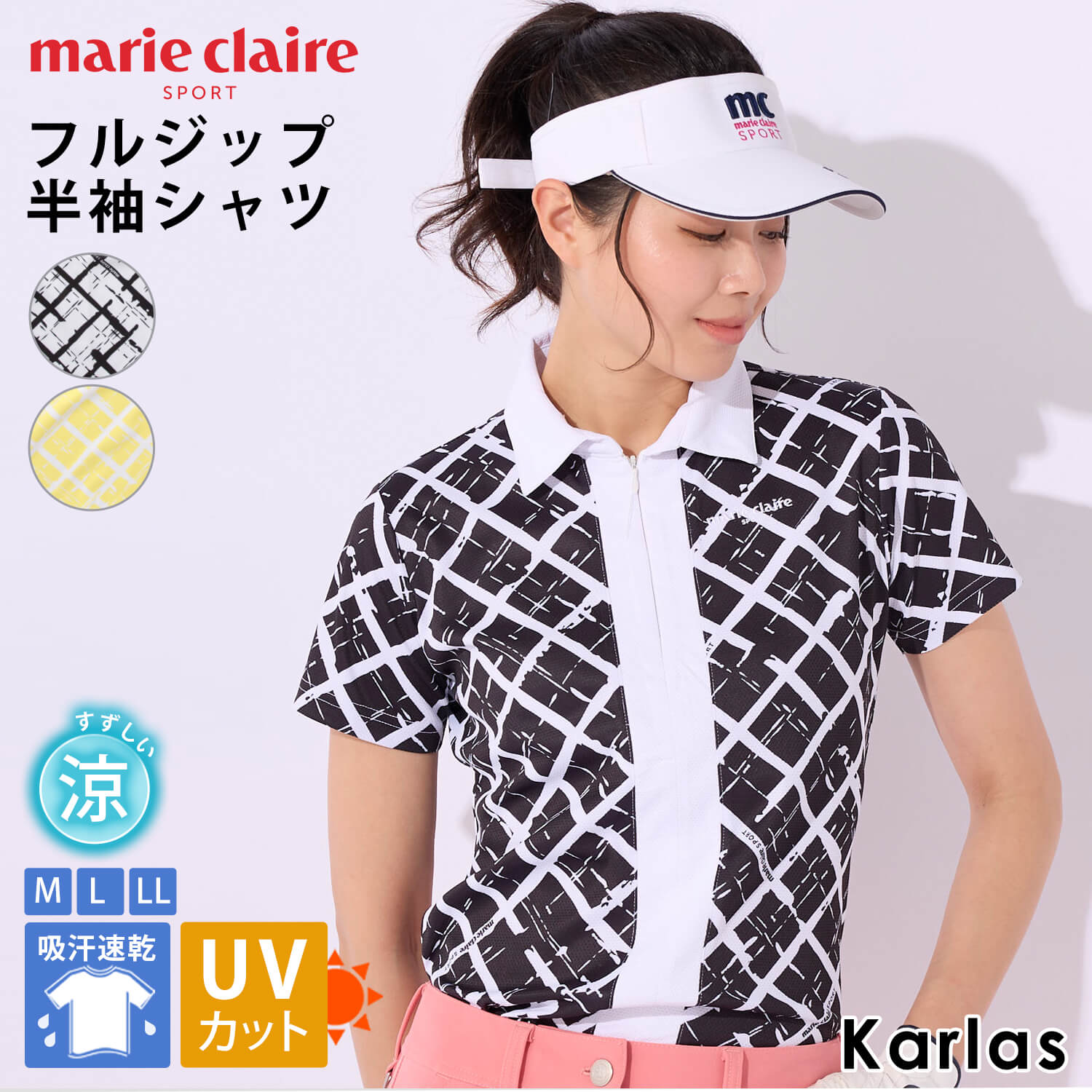 marie claire GOLF マリクレール ゴルフウェア シャツ 半袖 レディース