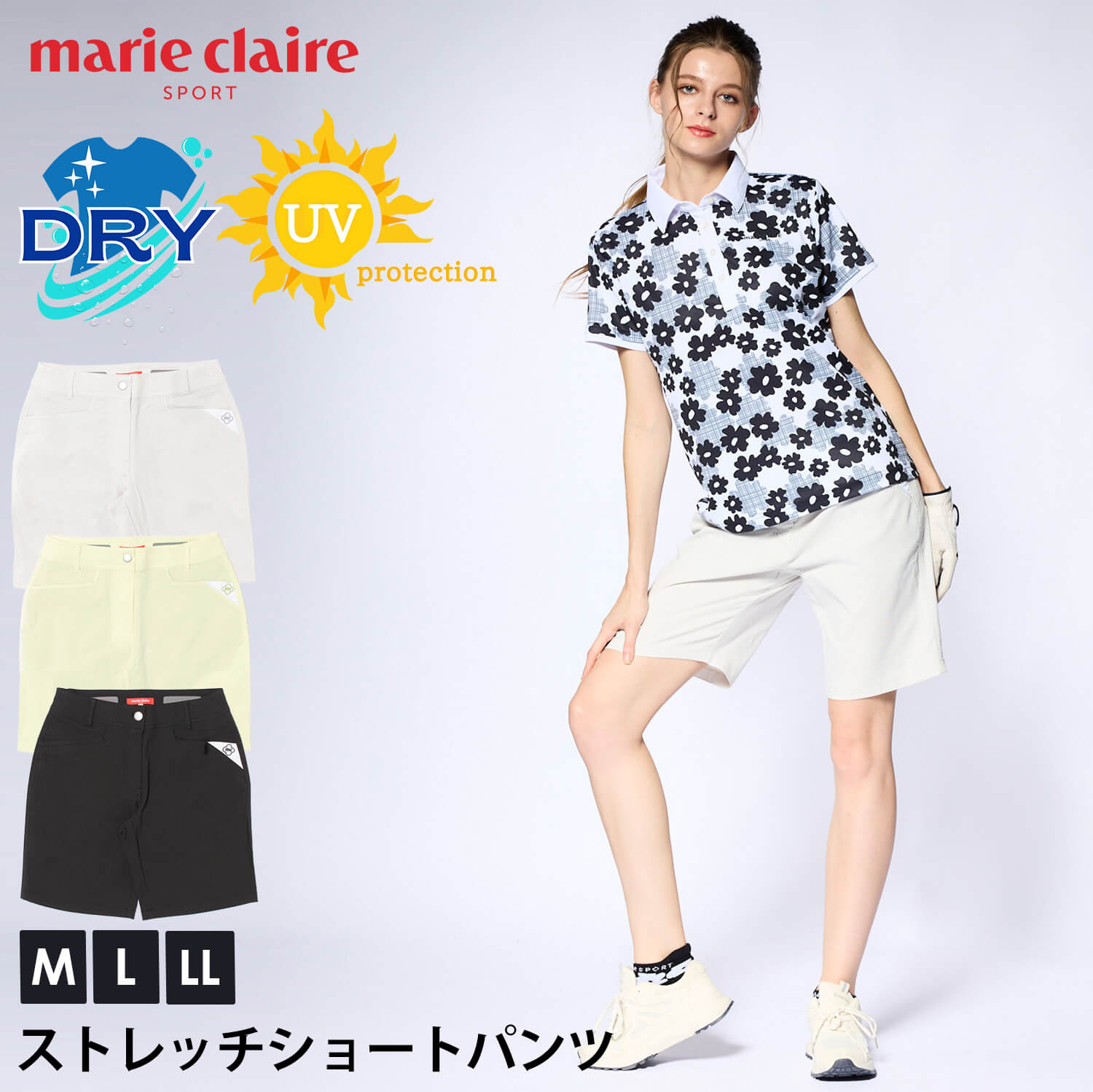 marie claire sport　ゴルフウェア　ハーフパンツ　レディース marie claire sport GOLF マリクレールゴルフ ショートパンツ