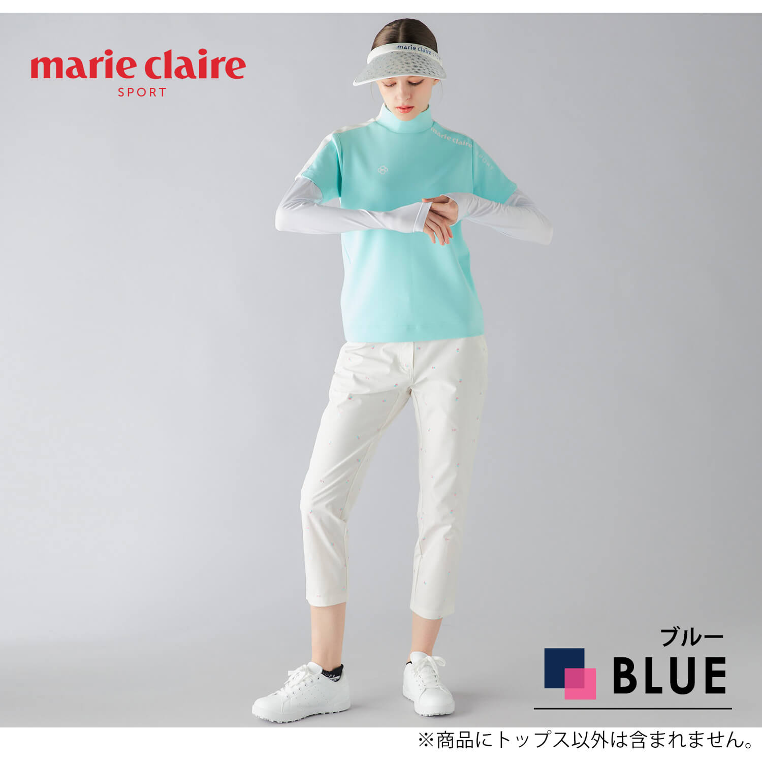 ナナ　新品　マリクレールゴルフ　セットアップ　モックネック　半袖シャツ marie claire sport GOLF マリクレールゴルフ 半袖 モックネック