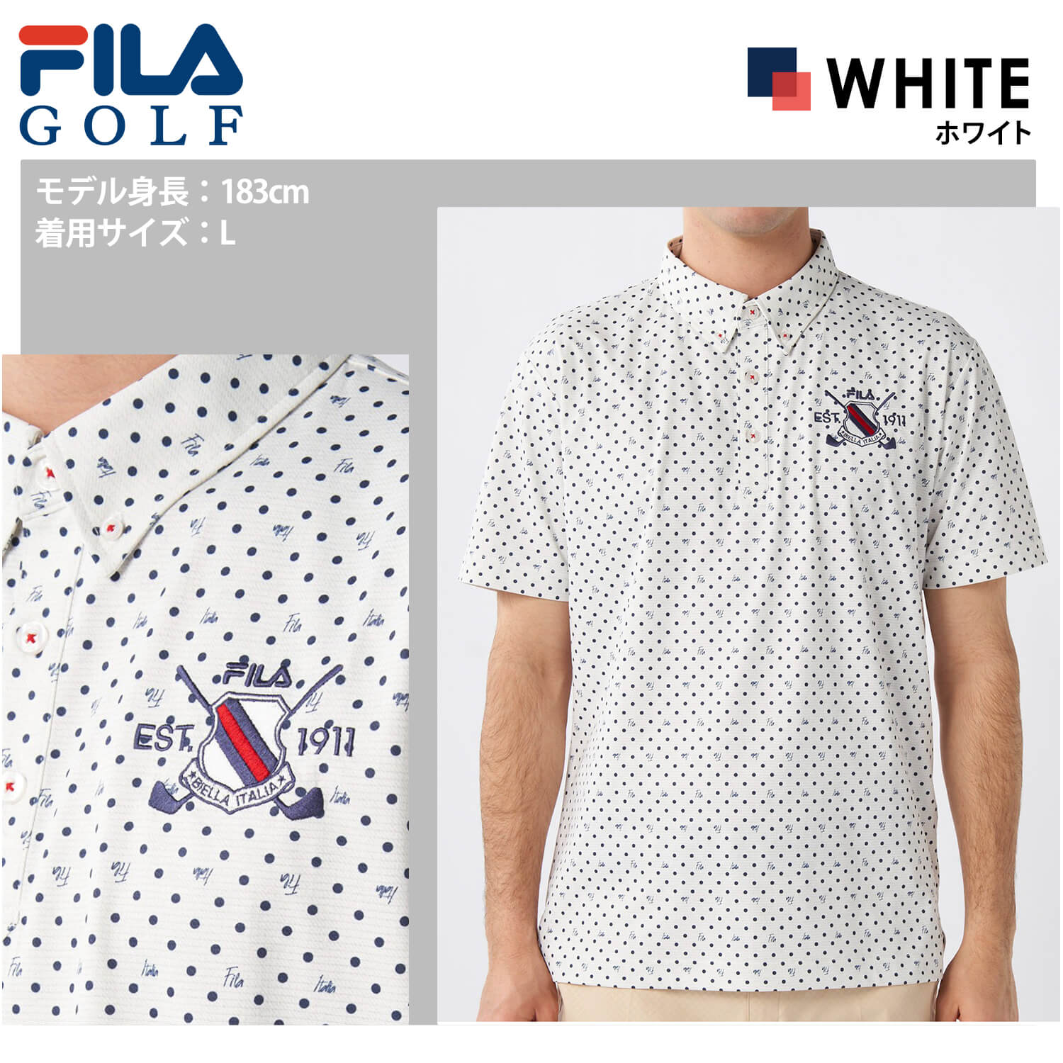 FILA GOLF フィラゴルフ ゴルフウェア ポロシャツ 半袖 メンズ 春夏