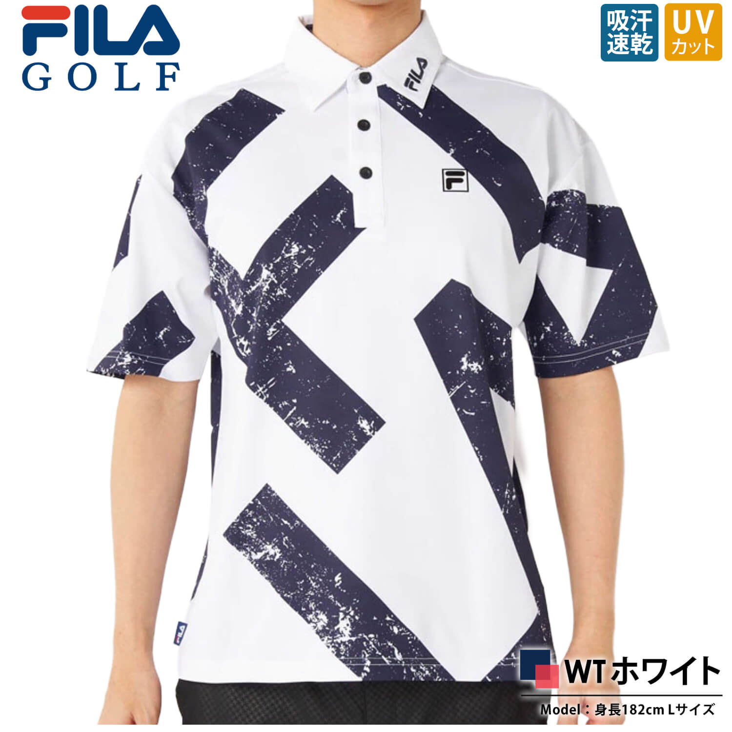 FILA GOLF 特価 フィラゴルフ ゴルフウェア メンズ ポロシャツ 半袖 柄