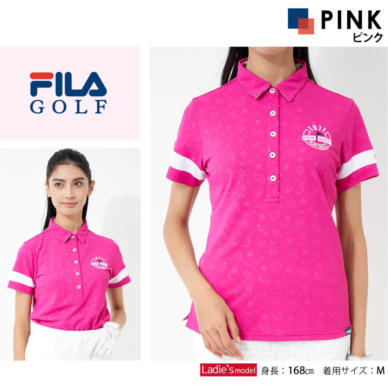 FILA GOLF フィラゴルフ ポロシャツ Mサイズ ピンク - ポロシャツ