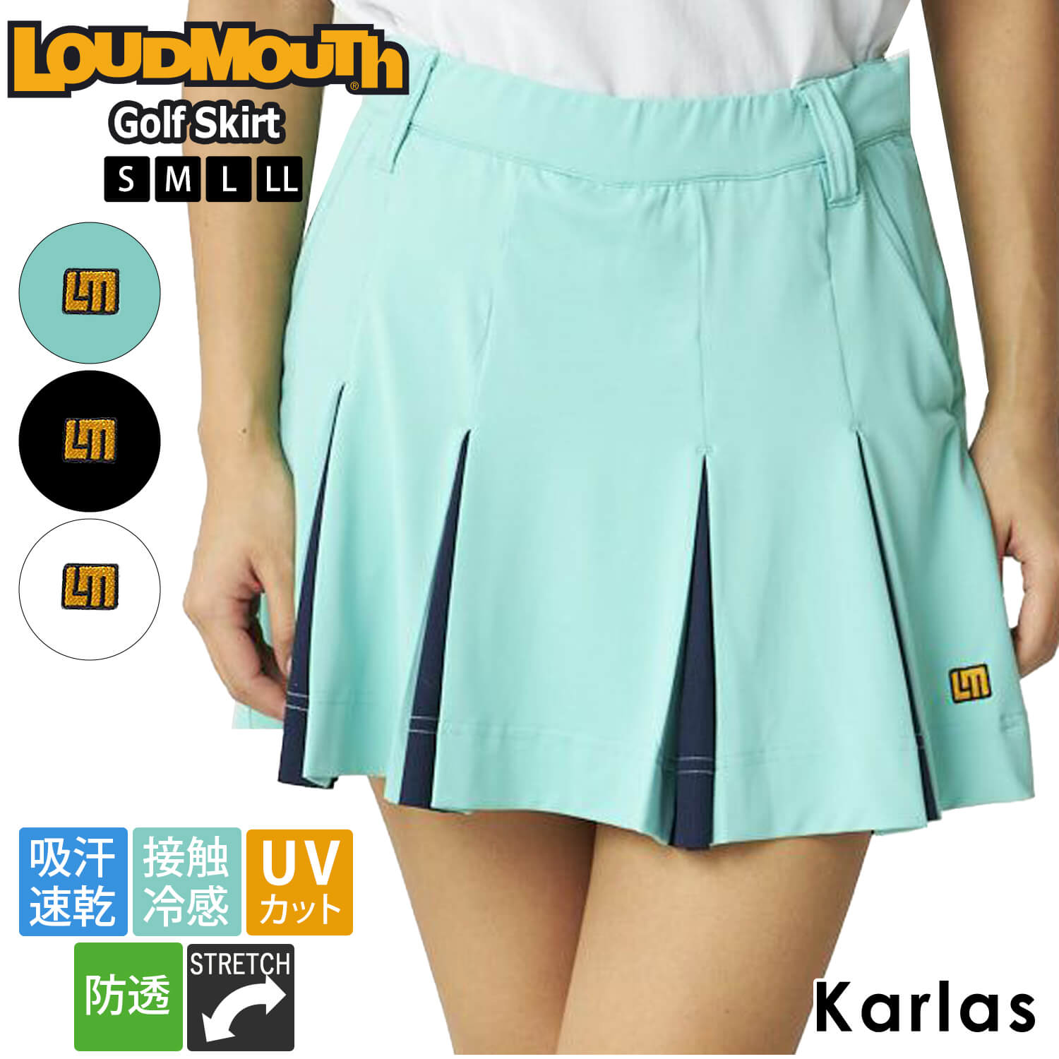 LOUDMOUTH GOLF　ラウンドマウスターコイズ プリーツスカート　LL LOUDMOUTH ゴルフ スカート（サイズ（S/M/L）：LL（XL