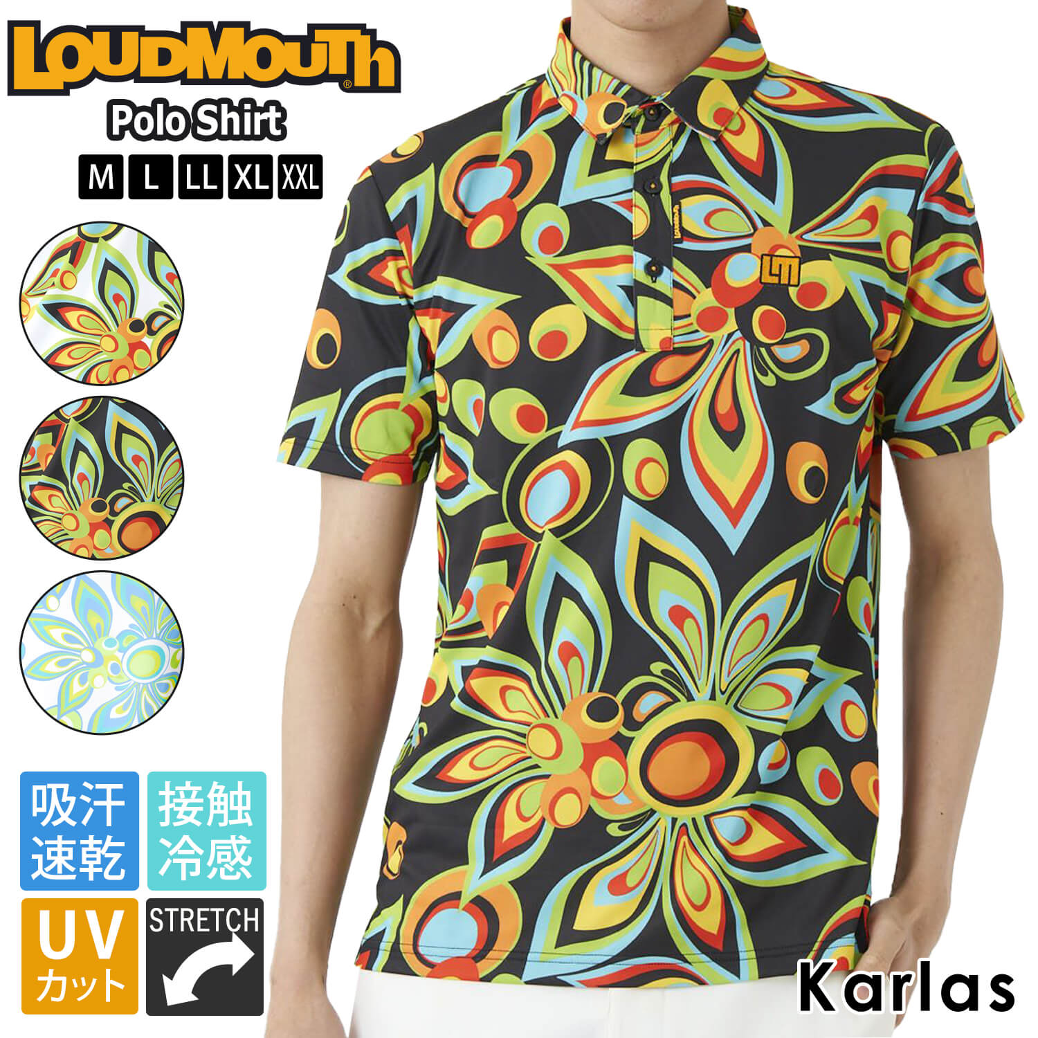 【LOUDMOUTH】 マルチカラーポロシャツ　サイズXL LOUDMOUTH Loudmouth ラウドマウス ゴルフウェア ポロシャツ