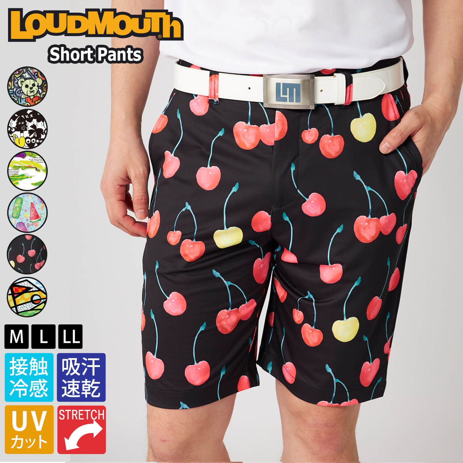 ✨極美品 ラウドマウス ハーフパンツ 半ズボン ゴルフ フラワー プリント XL LOUDMOUTH ラウドマウス ゴルフウェア ショートパンツ メンズ