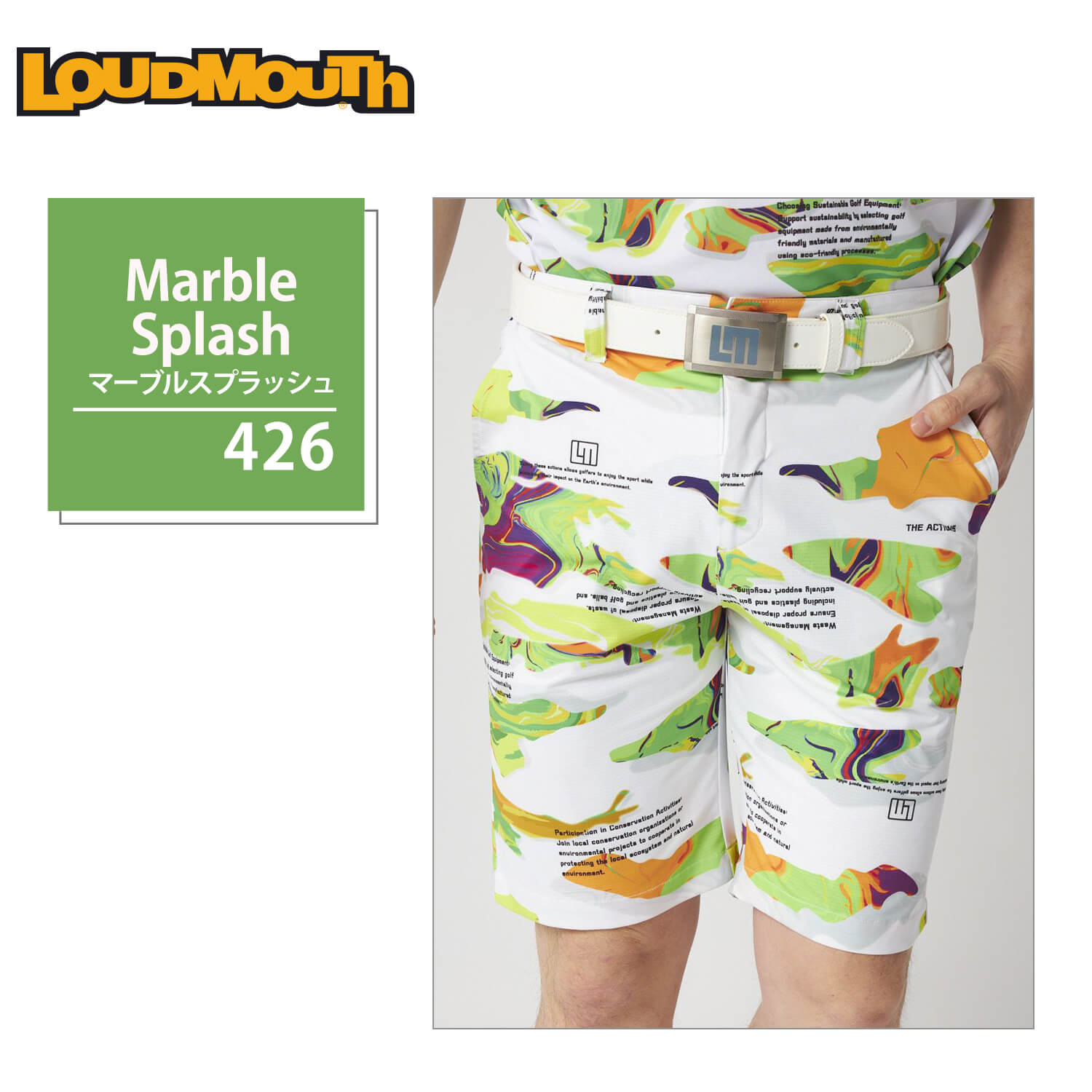 ✨極美品 ラウドマウス ハーフパンツ 半ズボン ゴルフ フラワー プリント XL パンツ LOUDMOUTH/ラウドマウス ゴルフウェア ブランド ロゴ
