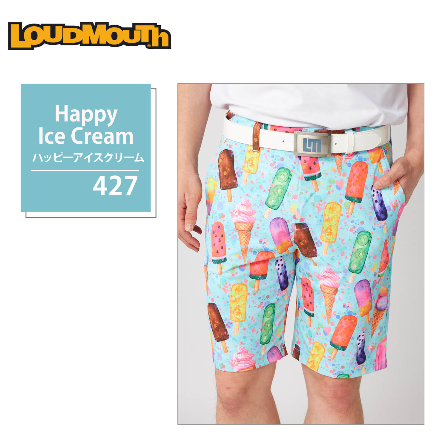 ✨極美品 ラウドマウス ハーフパンツ 半ズボン ゴルフ フラワー プリント XL LOUDMOUTH ラウドマウス ゴルフウェア ショートパンツ メンズ
