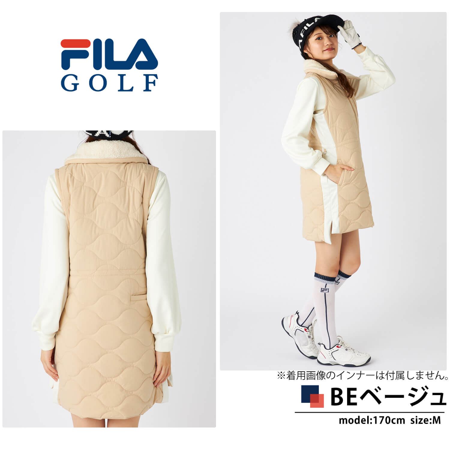 FILA GOLF フィラゴルフ レディース ゴルフウェア 中綿ベスト