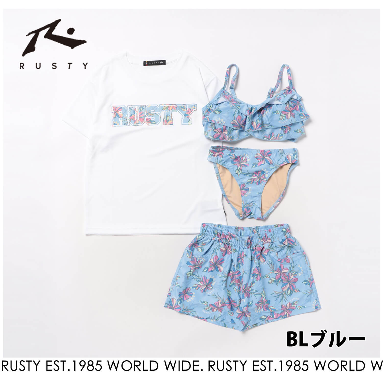特価 水着 キッズ 女の子 タンキニ 4点セッ...の詳細画像3