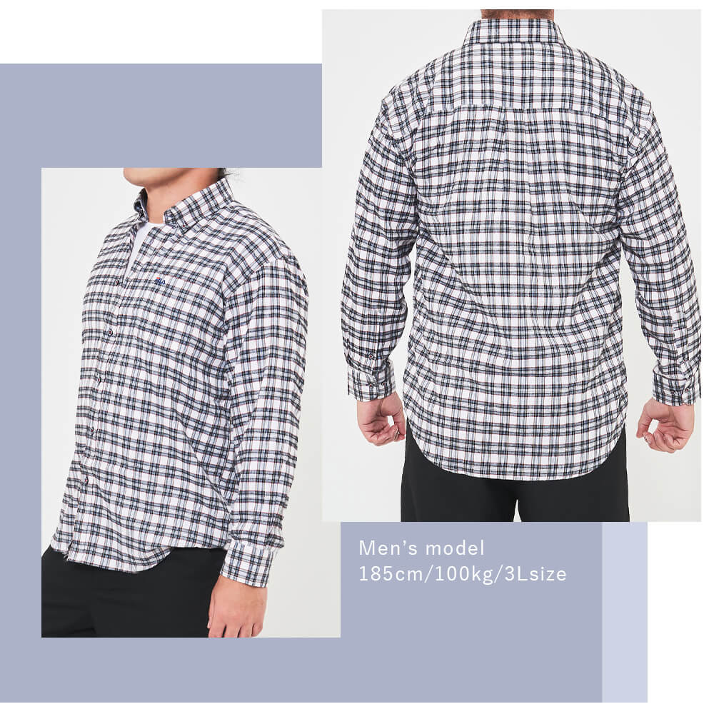 FILA ブルーのチェック柄 TシャツLサイズ　スコートMサイズセット FILA（フィラ） 7分袖ギンガムチェックシャツ 冷房対策 メンズ 春夏秋