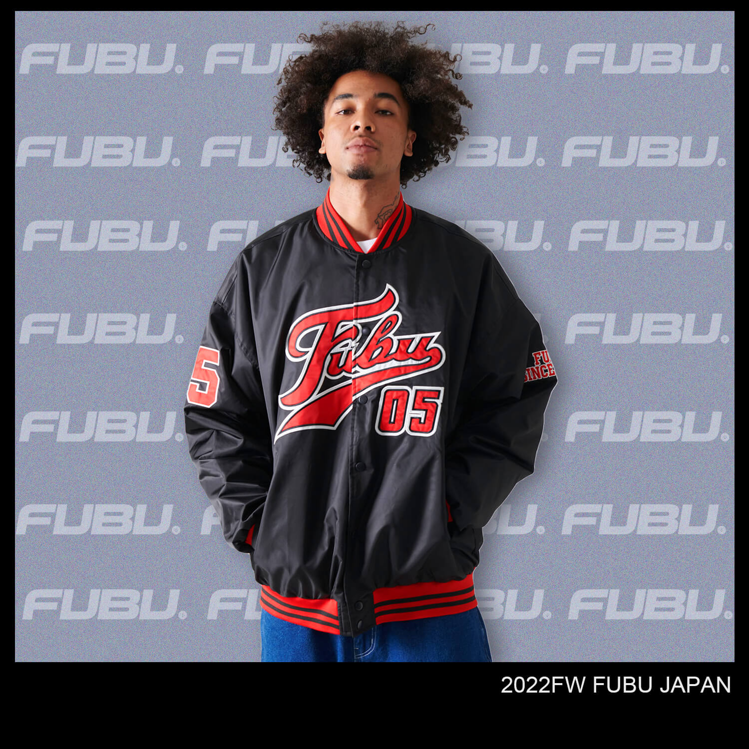 FUBU フブ ジャケット アウター スタジャン 中綿 キルト ロゴ ワッペン 