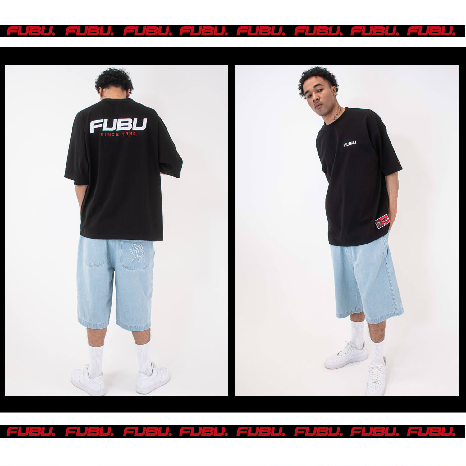 FUBU フブ ハーフパンツ メンズ レディース デニム ショート