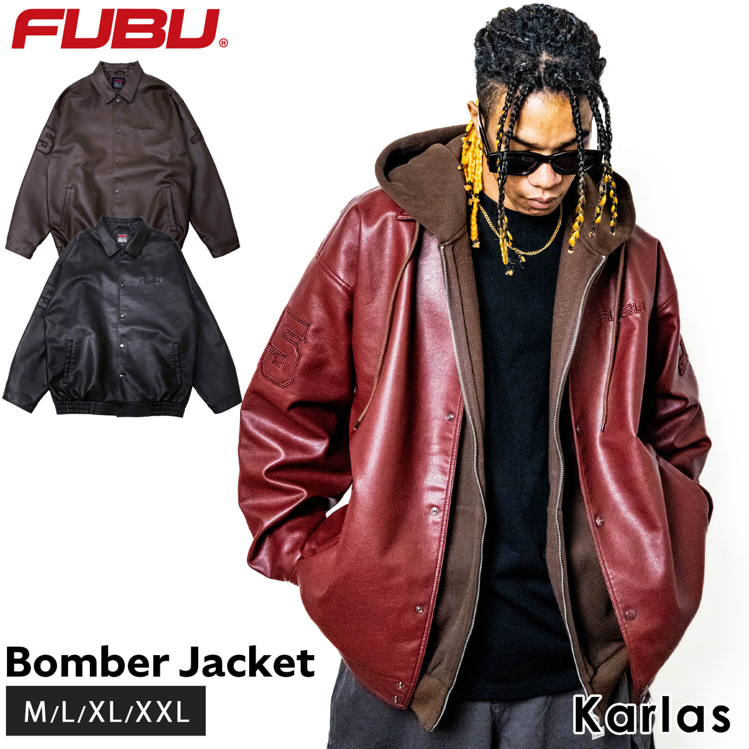 FUBU フブ ジャケット メンズ レディース 長袖 レザージャケット