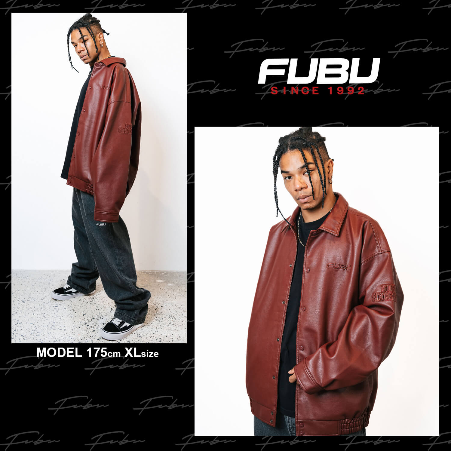 FUBU フブ ジャケット メンズ レディース 長袖 レザージャケット