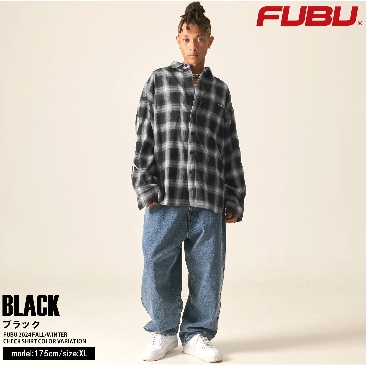 FUBU（フブ） チェックシャツ メンズ 長袖 秋 冬 ワイシャツ