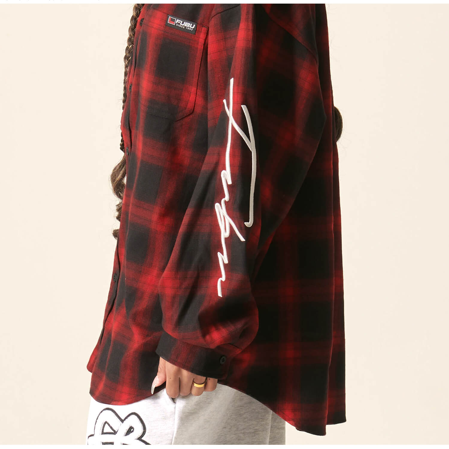 FUBU（フブ） チェックシャツ メンズ 長袖 秋 冬 ワイシャツ