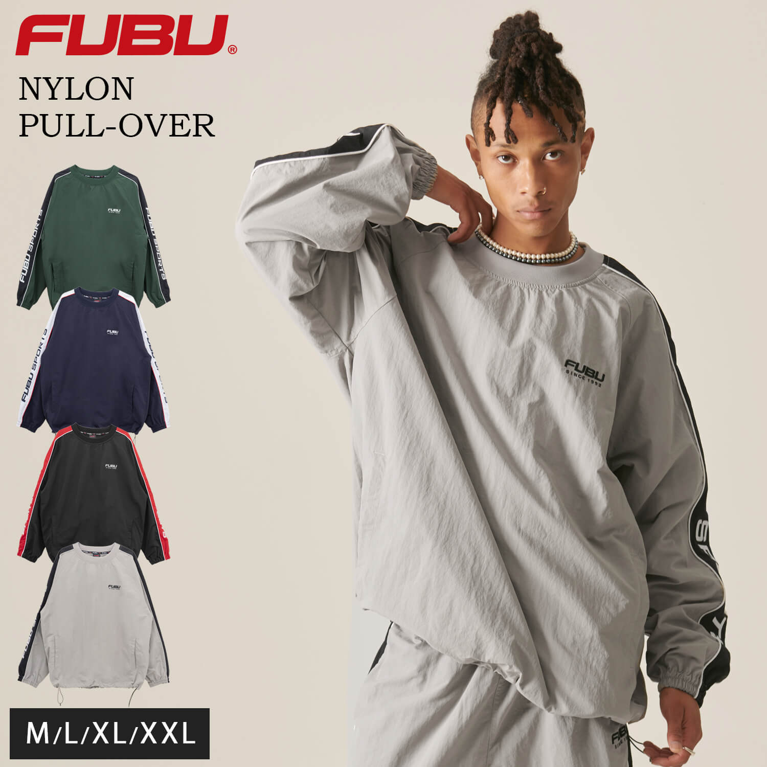 FUBU SPORTS グレー ナイロンジャージ 上下　セットアップ 楽天市場】【SPECIAL PRICE☆送料無料☆ラスト1点】FUBU TRACK