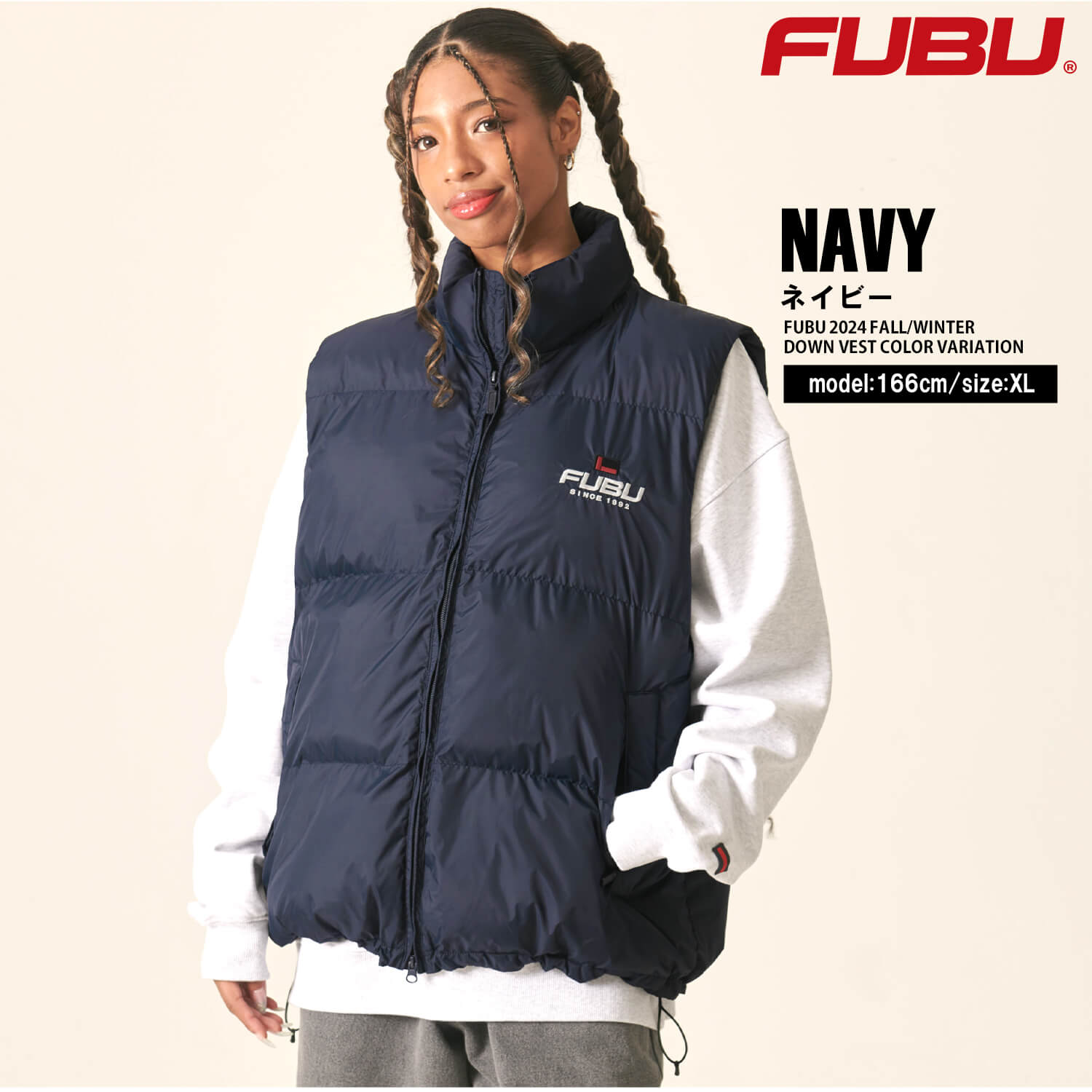 FUBU（フブ） ダウンベスト メンズ 中綿ベスト ナイロン 防寒 保温