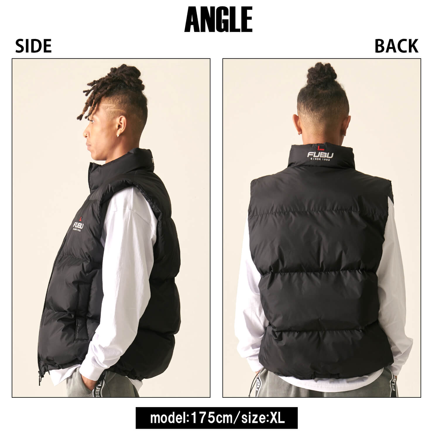 FUBU フブ ダウンベスト メンズ 中綿ベスト ナイロン 防寒 保温