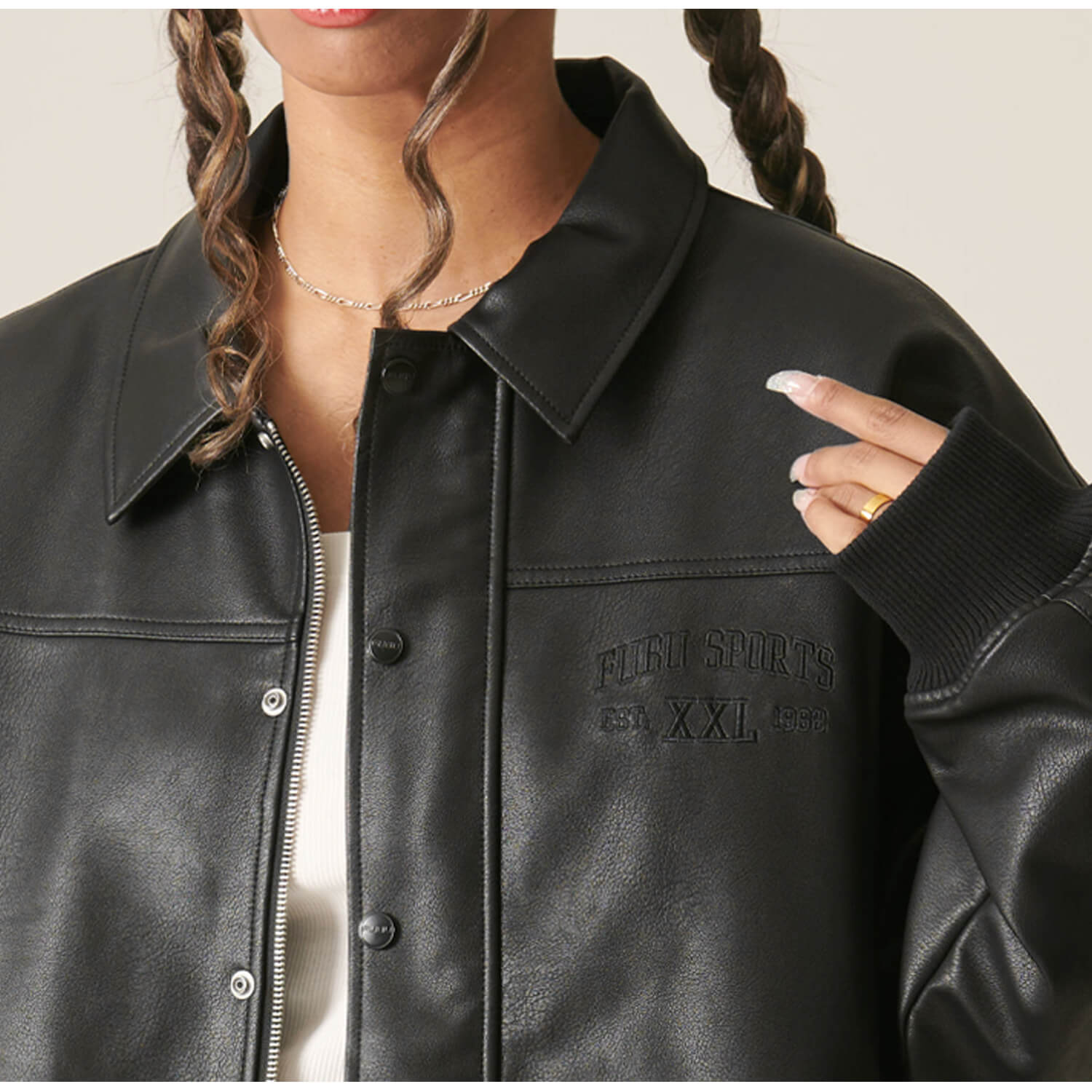 FUBU フブ ジャケット メンズ 長袖 レザージャケット MA-1