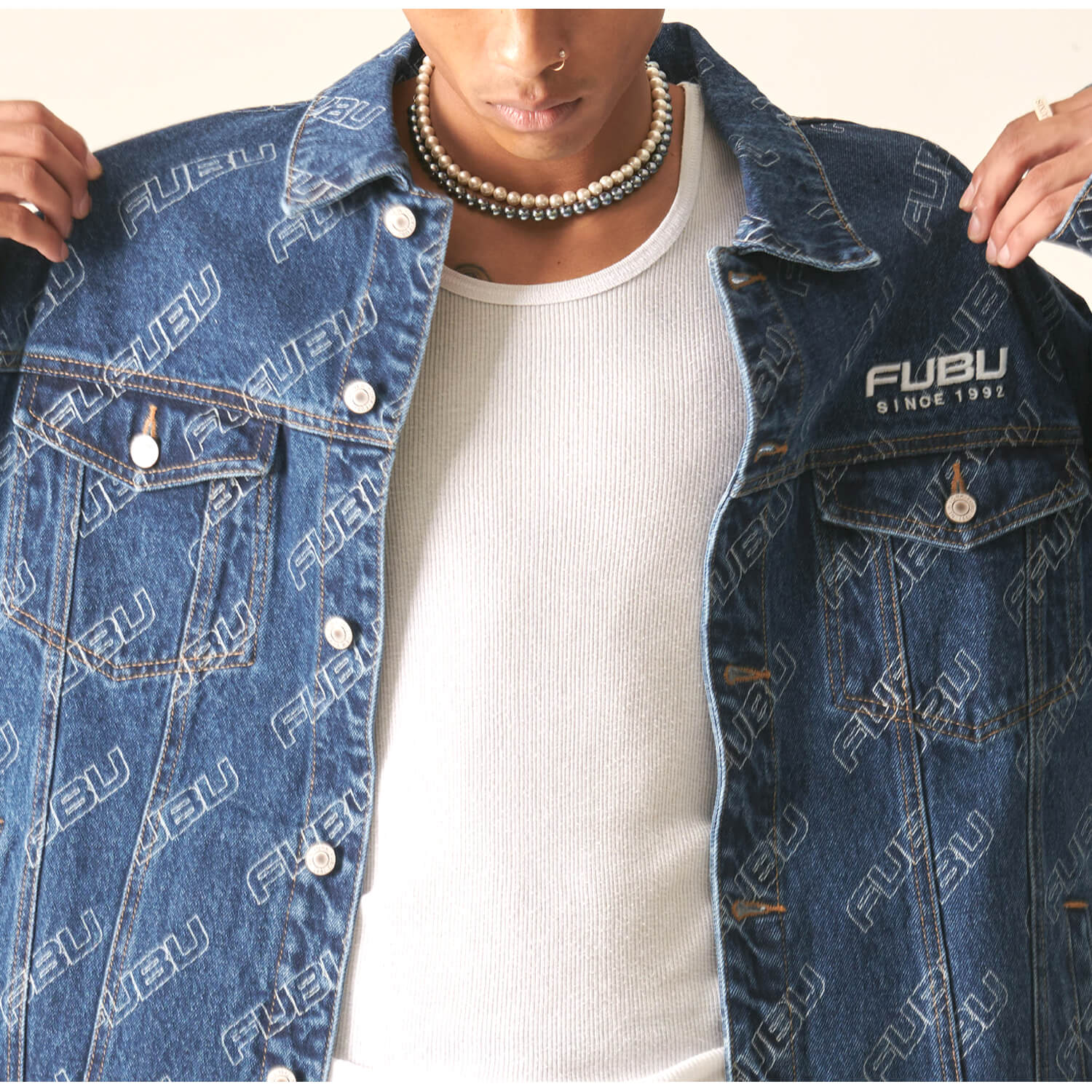 FUBU フブ デニムジャケット アウター 長袖 Gジャン メンズ