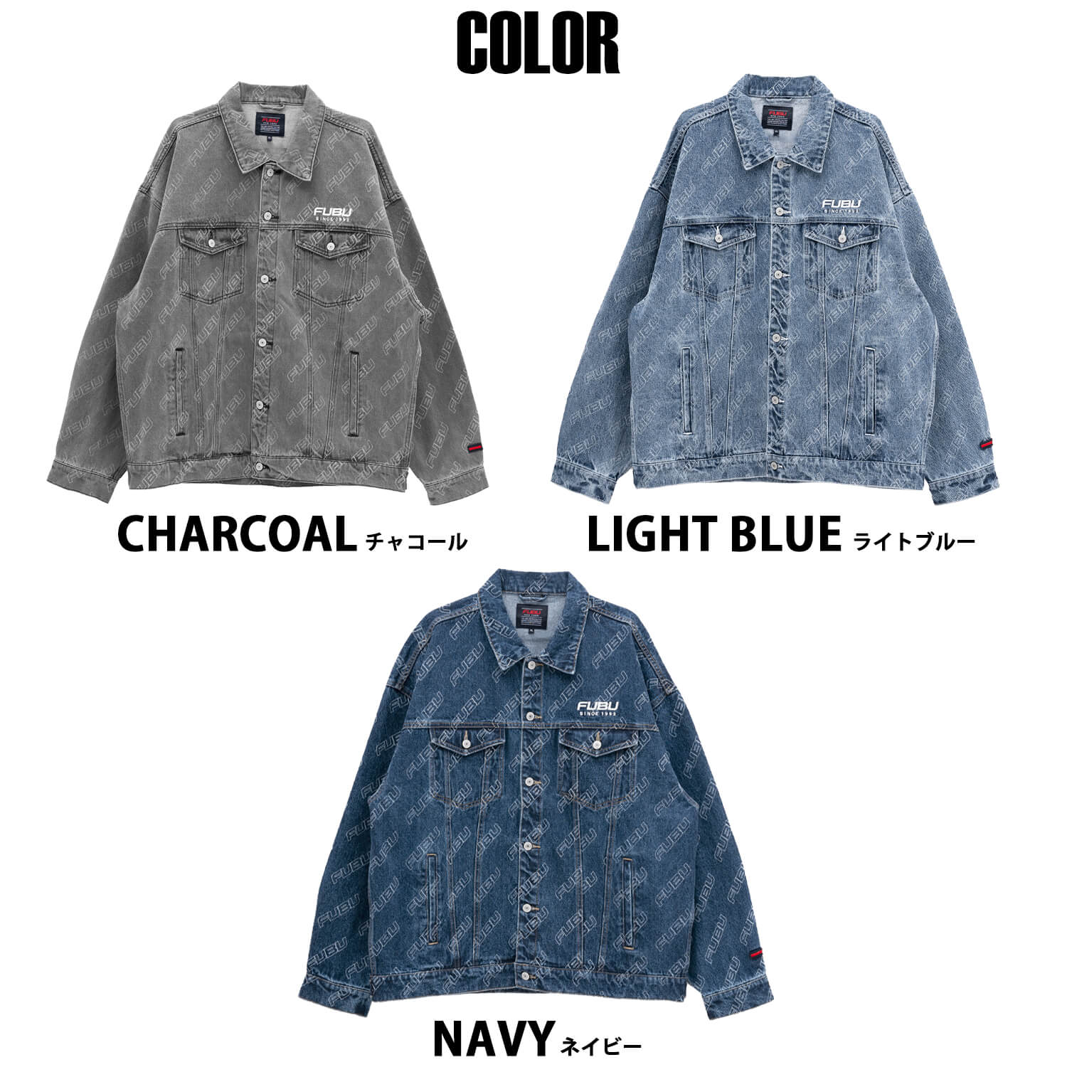 FUBU フブ デニムジャケット アウター 長袖 Gジャン メンズ
