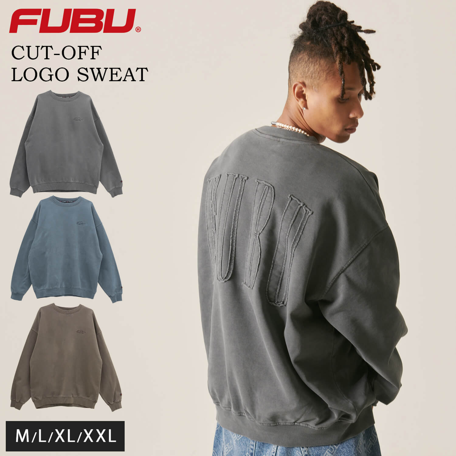 FUBU（フブ） スウェット メンズ 長袖 秋 冬 トレーナー 綿100% 裏毛