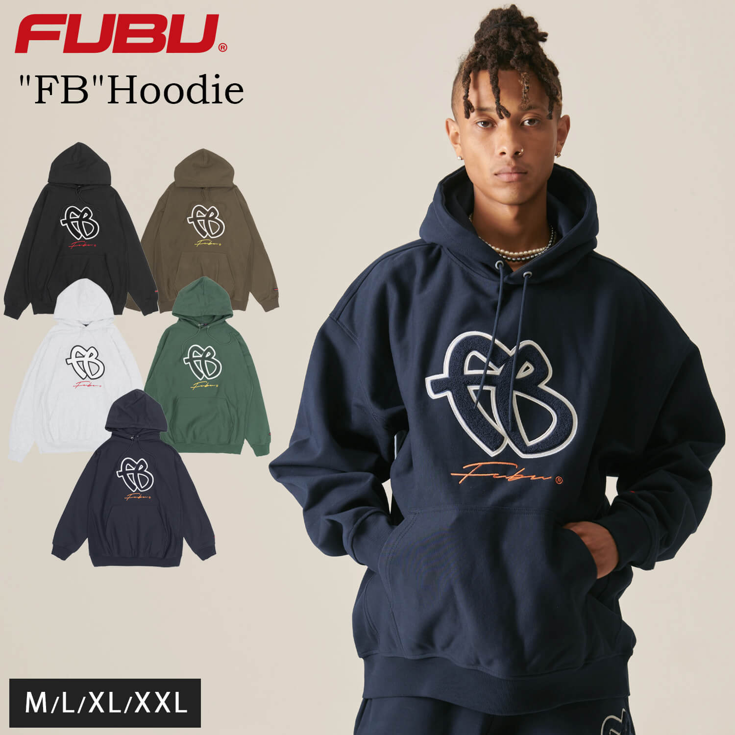 FUBU(フブ) パーカー スウェット フーディ ロゴ オーバーサイズ アメカジ FUBU フブ パーカー メンズ 長袖 スウェット フーディプル