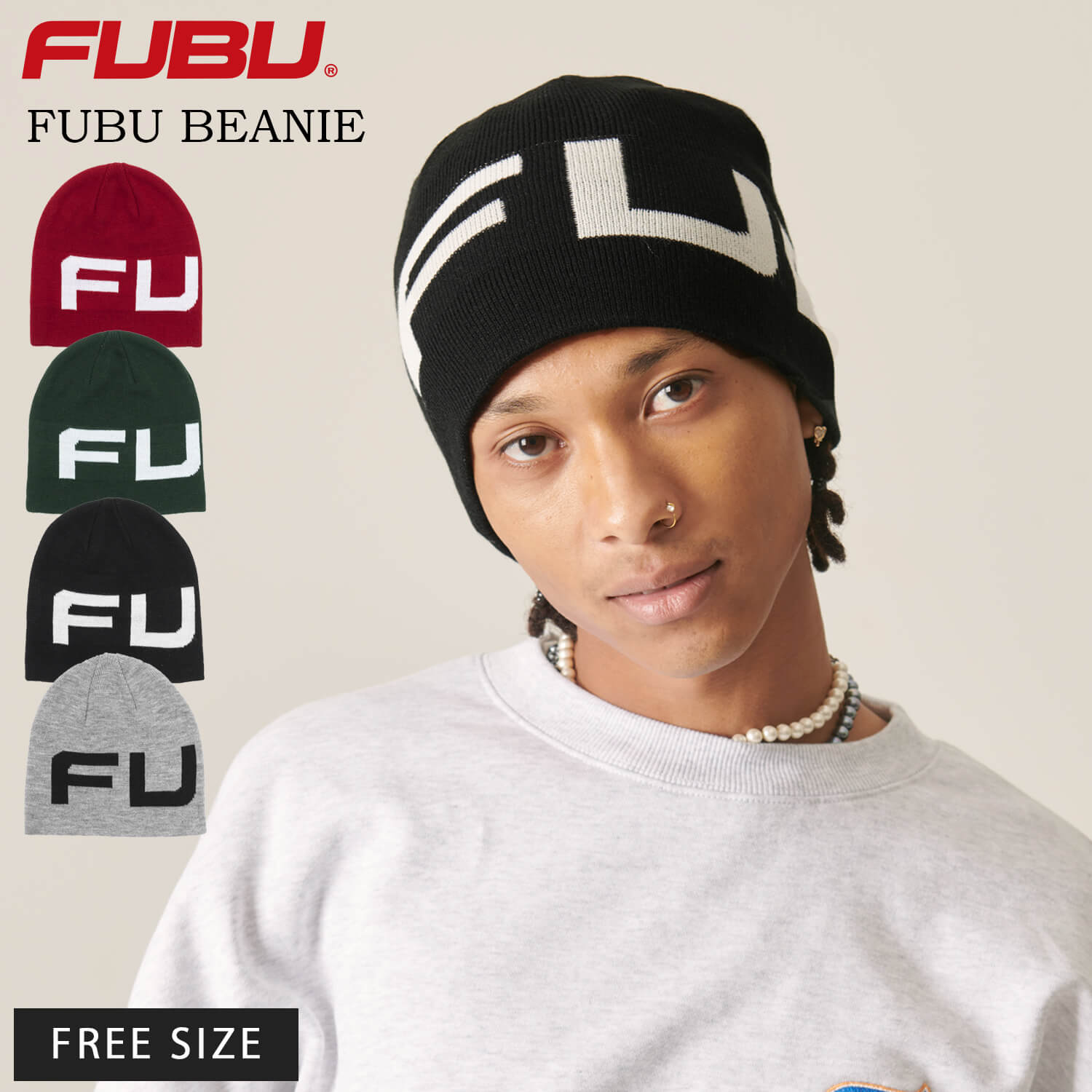 FUBU（フブ） ニット帽 メンズ ビーニー キャップ 帽子 秋 冬 ニット
