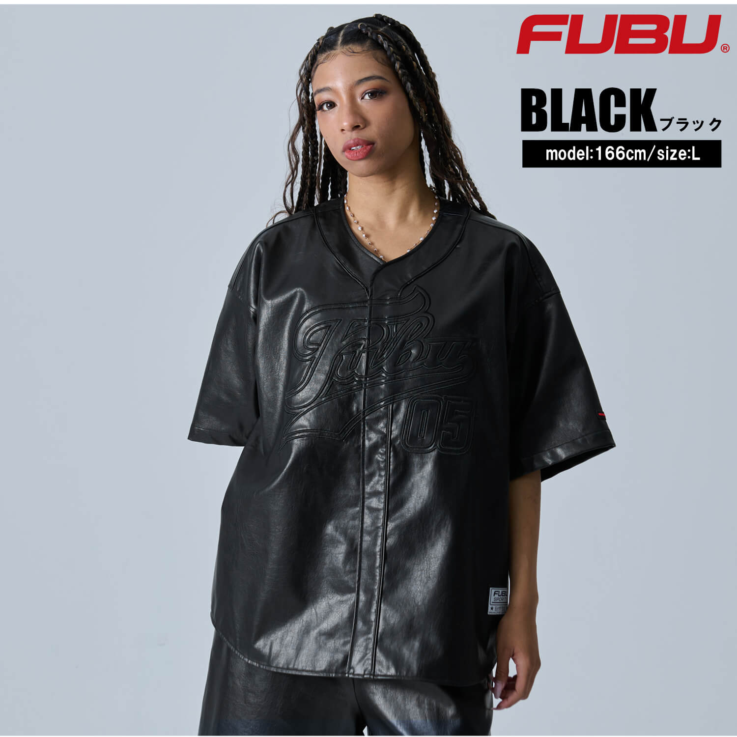 FUBU ベースボールジャージ XXL 黒 FUBU ベースボールシャツ 半袖 ジャージ 野球 ゲームシャツ