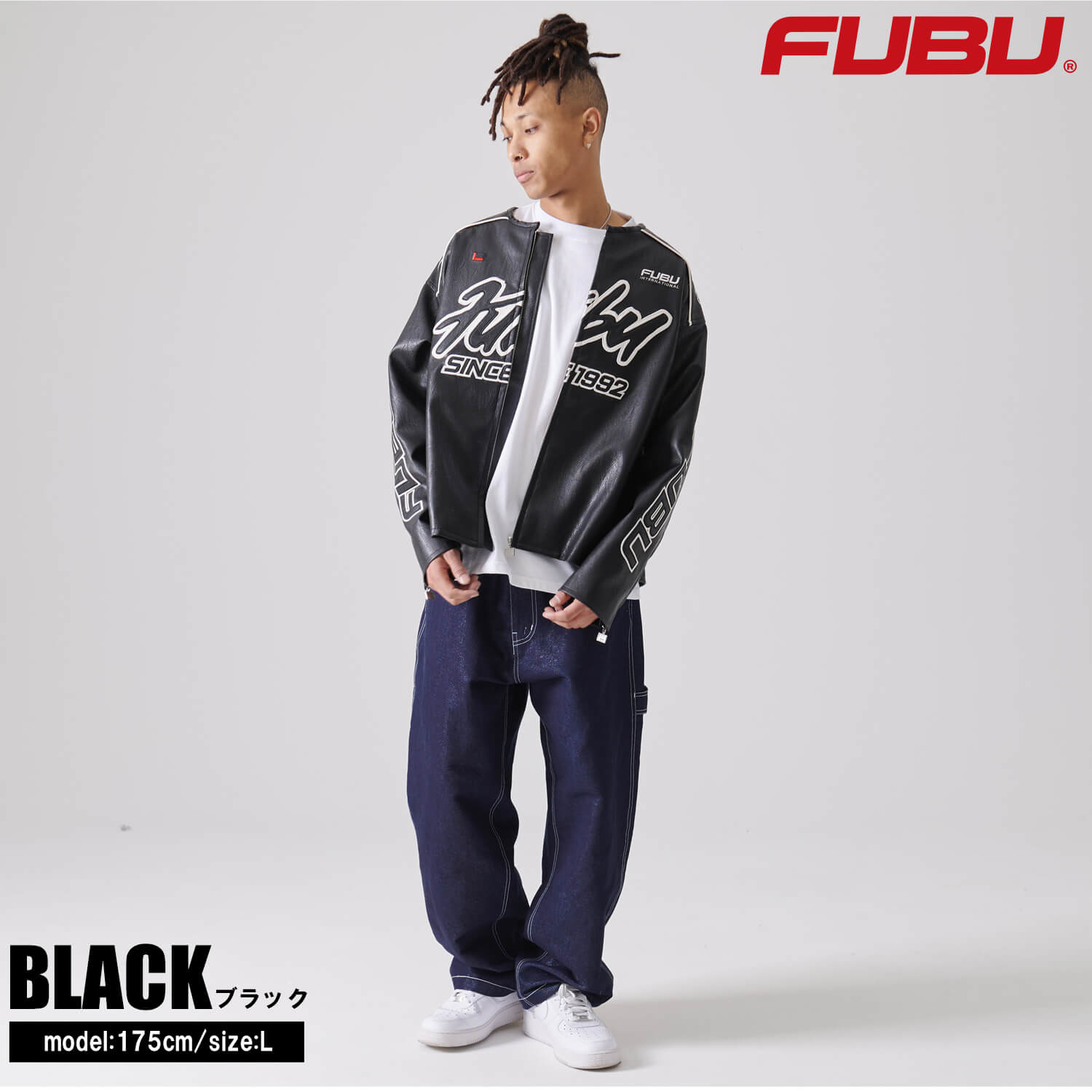 FUBU フブ ジャケット メンズ 長袖 レザージャケット MA-1
