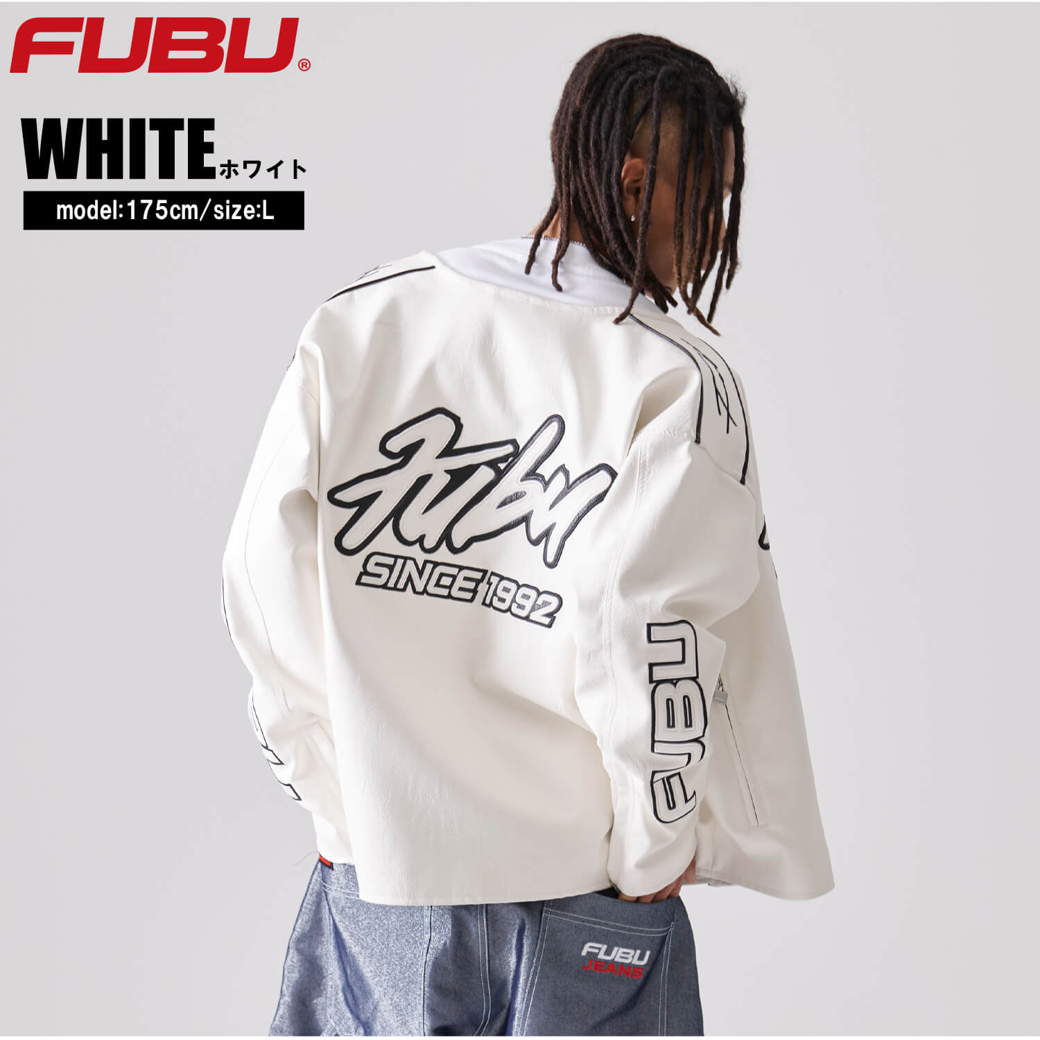 FUBU フブ ジャケット メンズ 長袖 レザージャケット MA-1