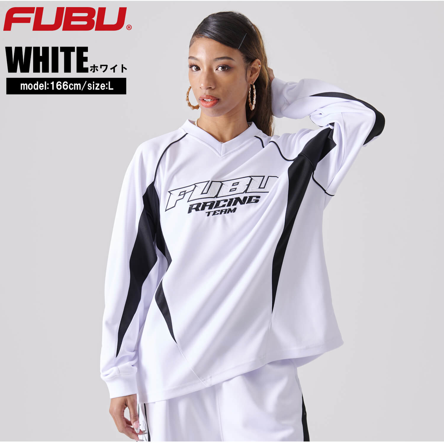 FUBU フブ シャツ メンズ 長袖 ジャージ レーシングシャツ
