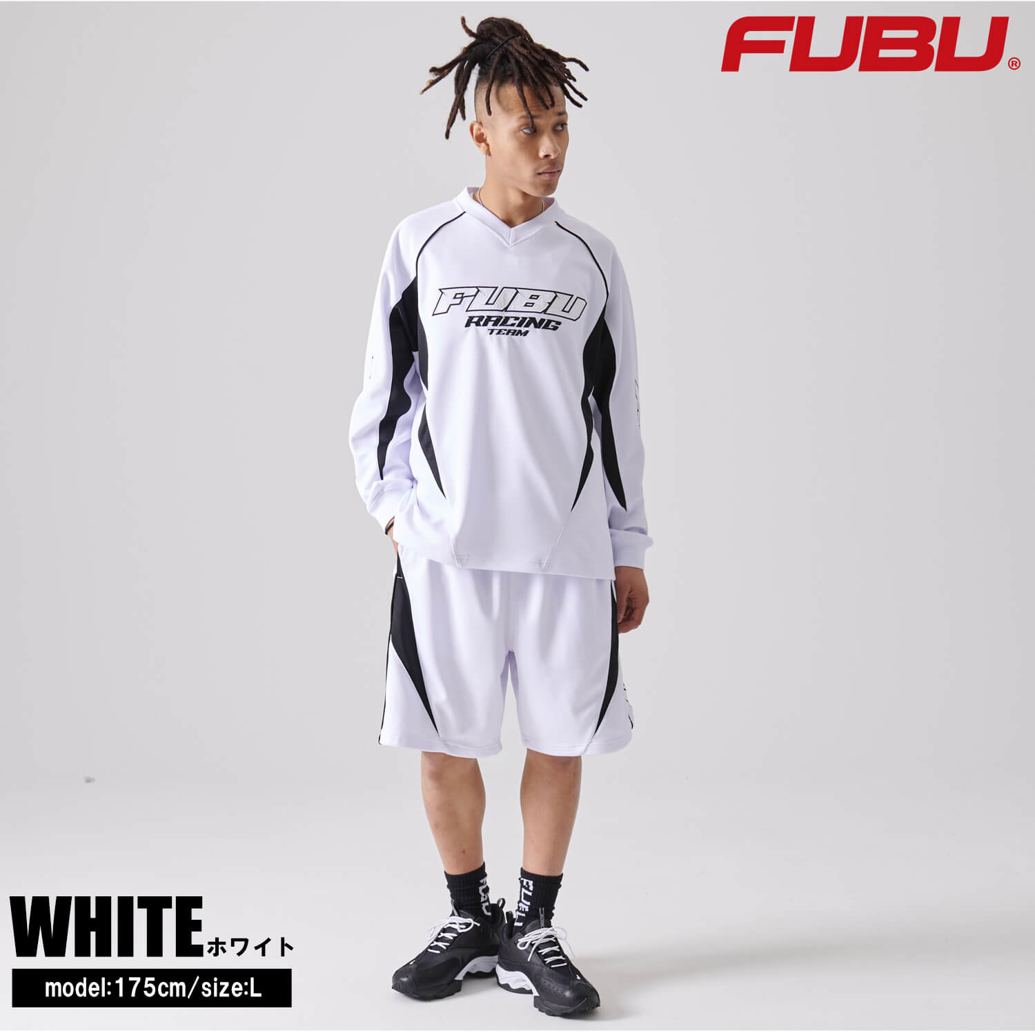 FUBU フブ シャツ メンズ 長袖 ジャージ レーシングシャツ